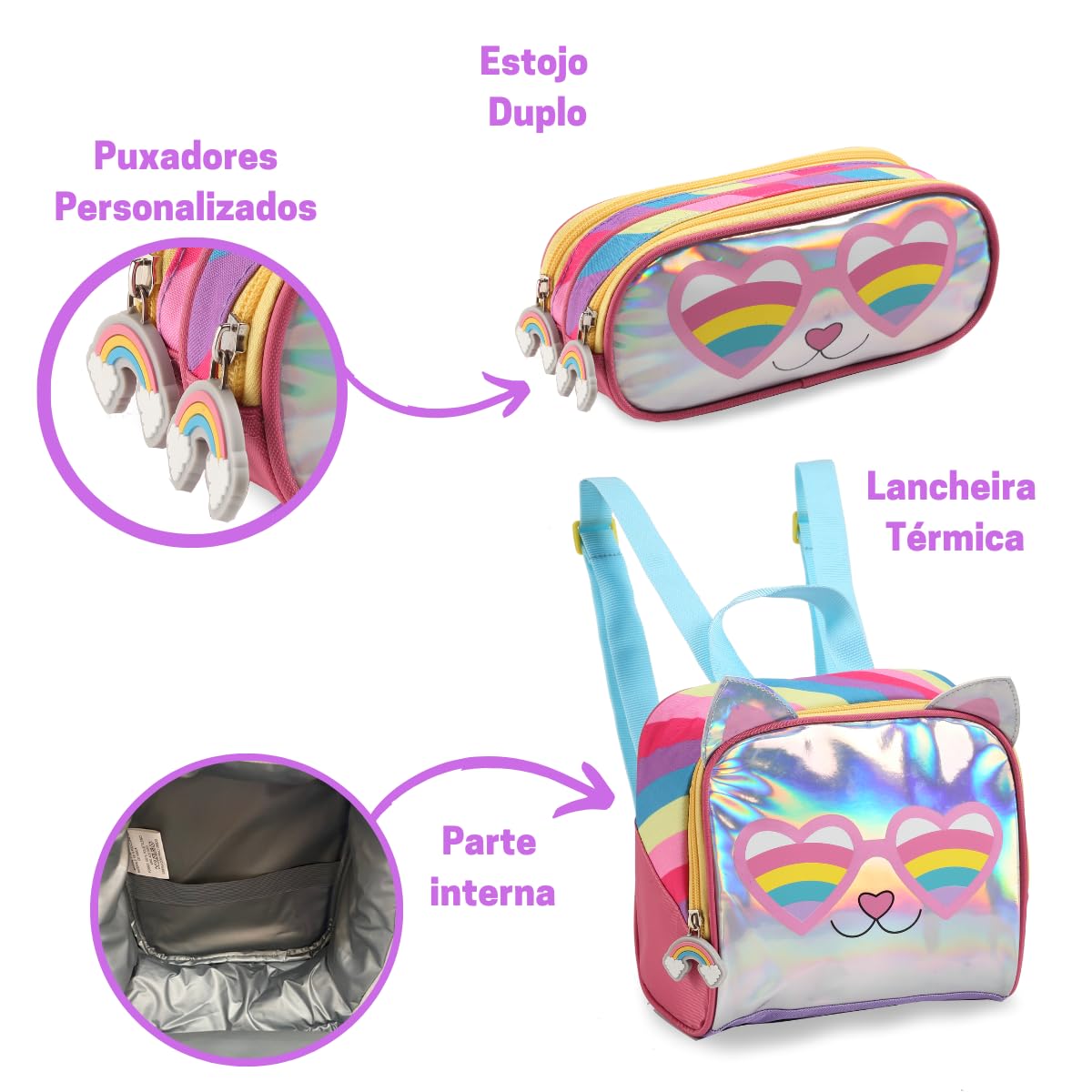 Kit Mochila Escolar Com Rodinhas Gatinho Menina Feminina Brilhante em promoção! Veja a oferta e mais achadinhos de Mochilas escolares 5 Hoje é o melhor dia para comprar Kit Mochila Escolar Com Rodinhas Gatinho Menina Feminina Brilhante com aquele preço maroto! Promoção! Aproveite a oferta! 5