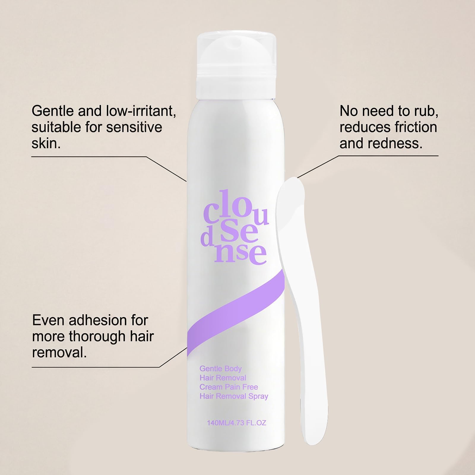 Spray depilatorio delicato, crema depilatoria idratante, lenitiva e indolore; azione rapida, delicata e lenitiva; depilazione sicura per pelli sensibili (uomo e donna)