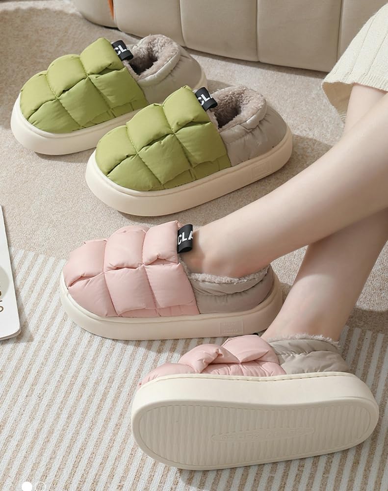 Rungion Furry Puffer Slippers for Women Men Warm Plush Lining House Slippers Comfy Wrap Heel Indoor Sandals Winter Outdoor - Image 4