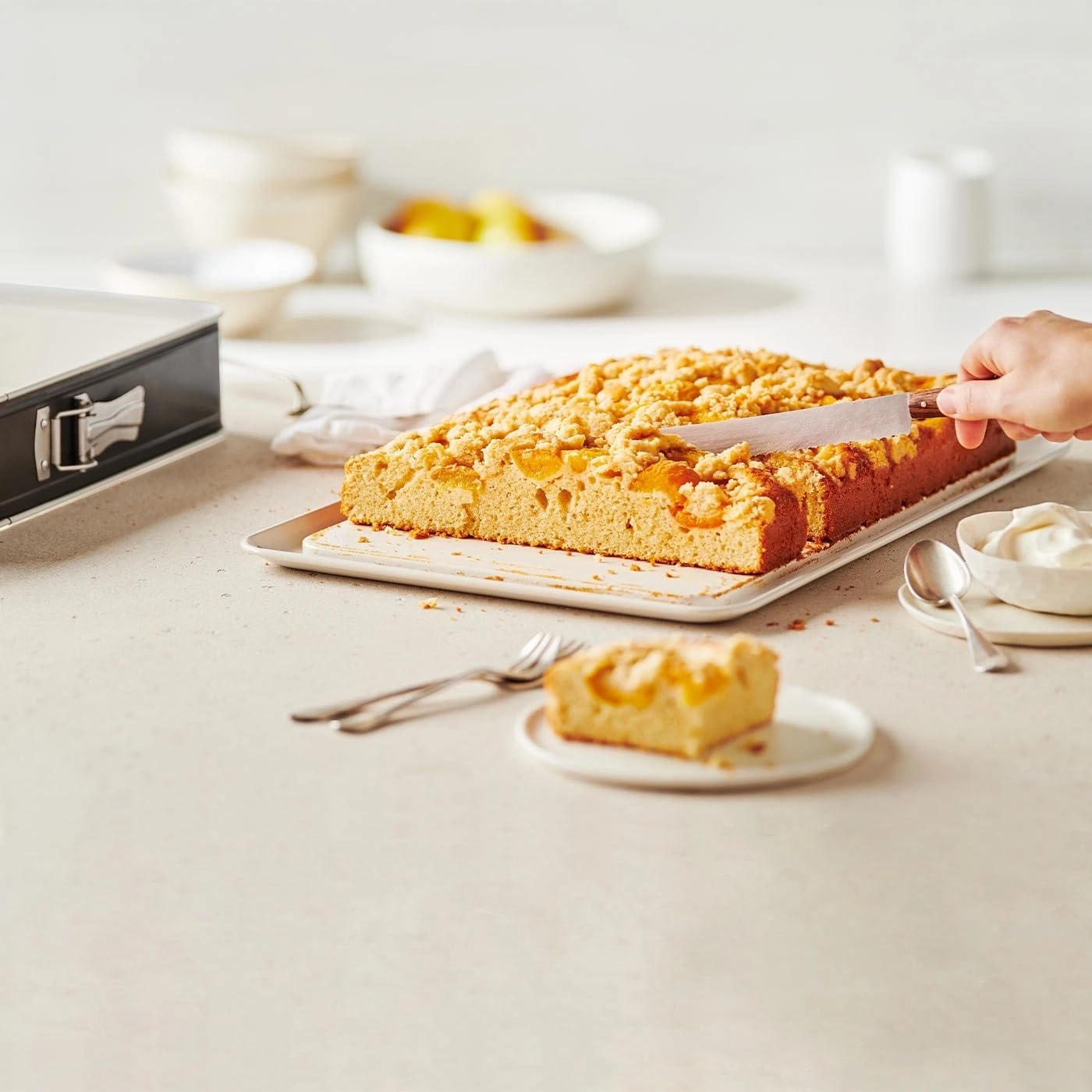 Betty Bossi - Springfrom - 4,5 Liter - Schnittfest Rechteckig - 3 in 1 Springform - Rand mit Schnalle und Antihaftbeschichtung - Schnitt- und kratzfester Boden - Backen Servieren Schneiden