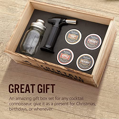 Barstash Bartender Kit With Cocktail Smoker Kit – 17 Pieces Tool Set With Bamboo Stand & Bourbon Smoker Kit With 04 Woody Flavour – Complete Cocktail Set #TOP4