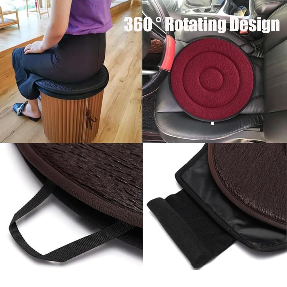 Draaibaar Zitkussen Voor In De Auto, 360 ° Draaibare Stoelhulp, Draagbaar Lichtgewicht Skidproof Autostoelkussen Voor Gebruik Op Kantoor Thuis, 15,35 Inch In Diameter
