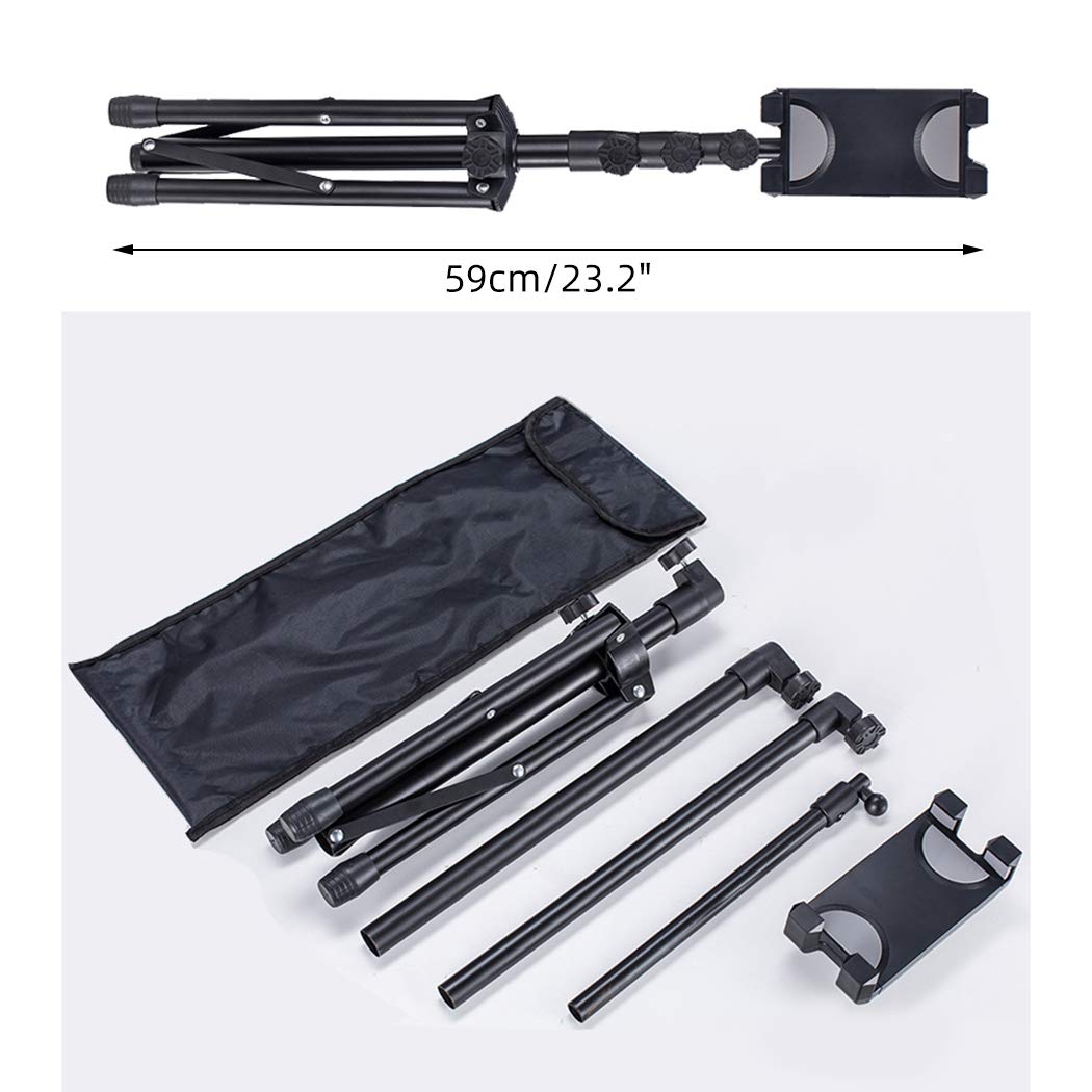UNHO Soporte para Tablet con Altura Ajustable de 57-137cm Trípode para Teléfono Móvil de 4,7-12,9 Pulgadas Rotación de 360 Grados Incluye Bolsa de Almacenamiento