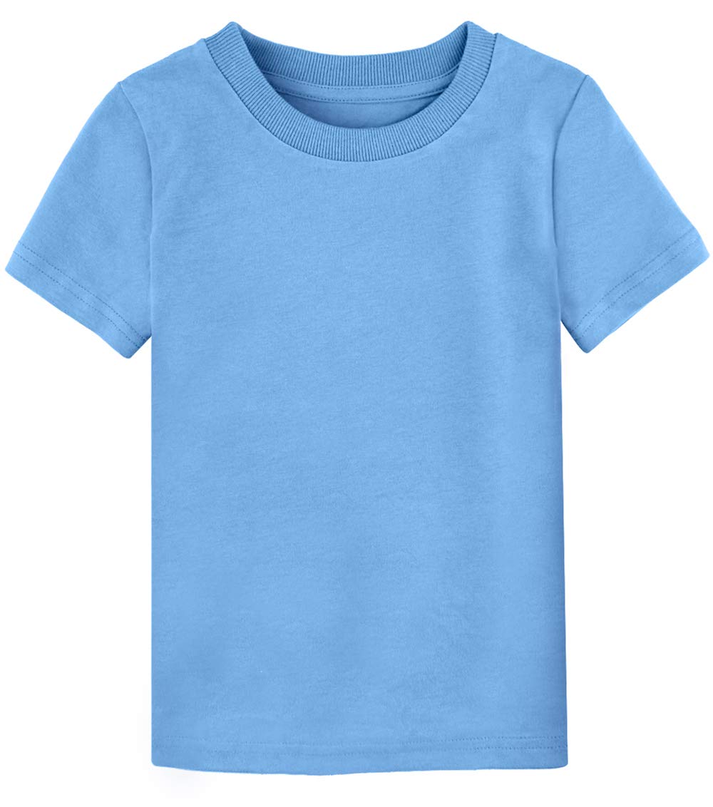 COSLAND Boys' 100% Cotton Heavyweight Short Sleeve Crewneck T Shirt