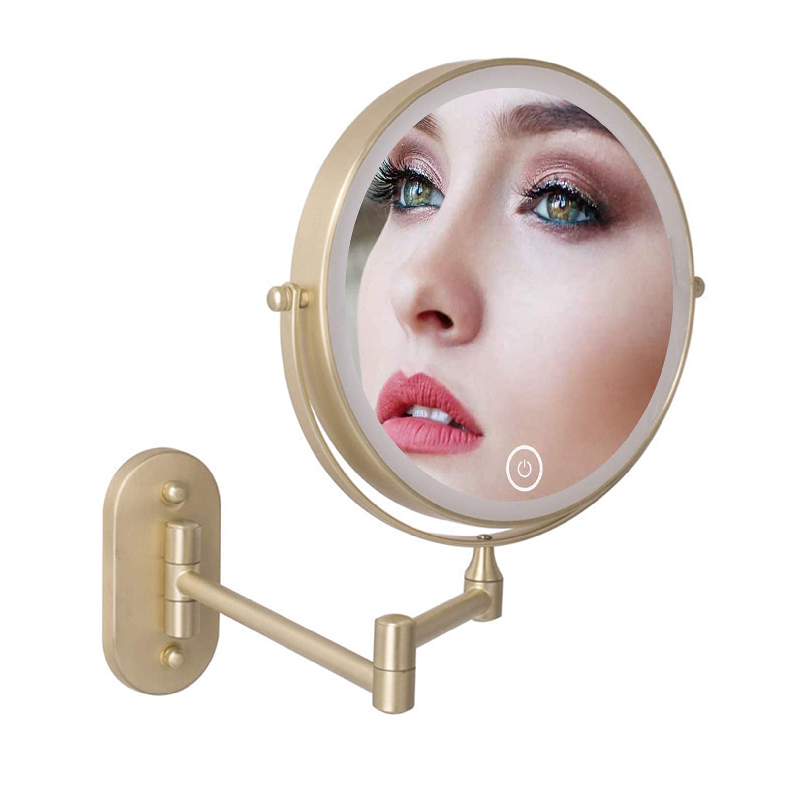 Specchio Da Bagno Doppia Faccia 1x/3x - Con Supporto Girevole 360°, Diametro 10cm, Trasparente, Per Trucco - Foto 6