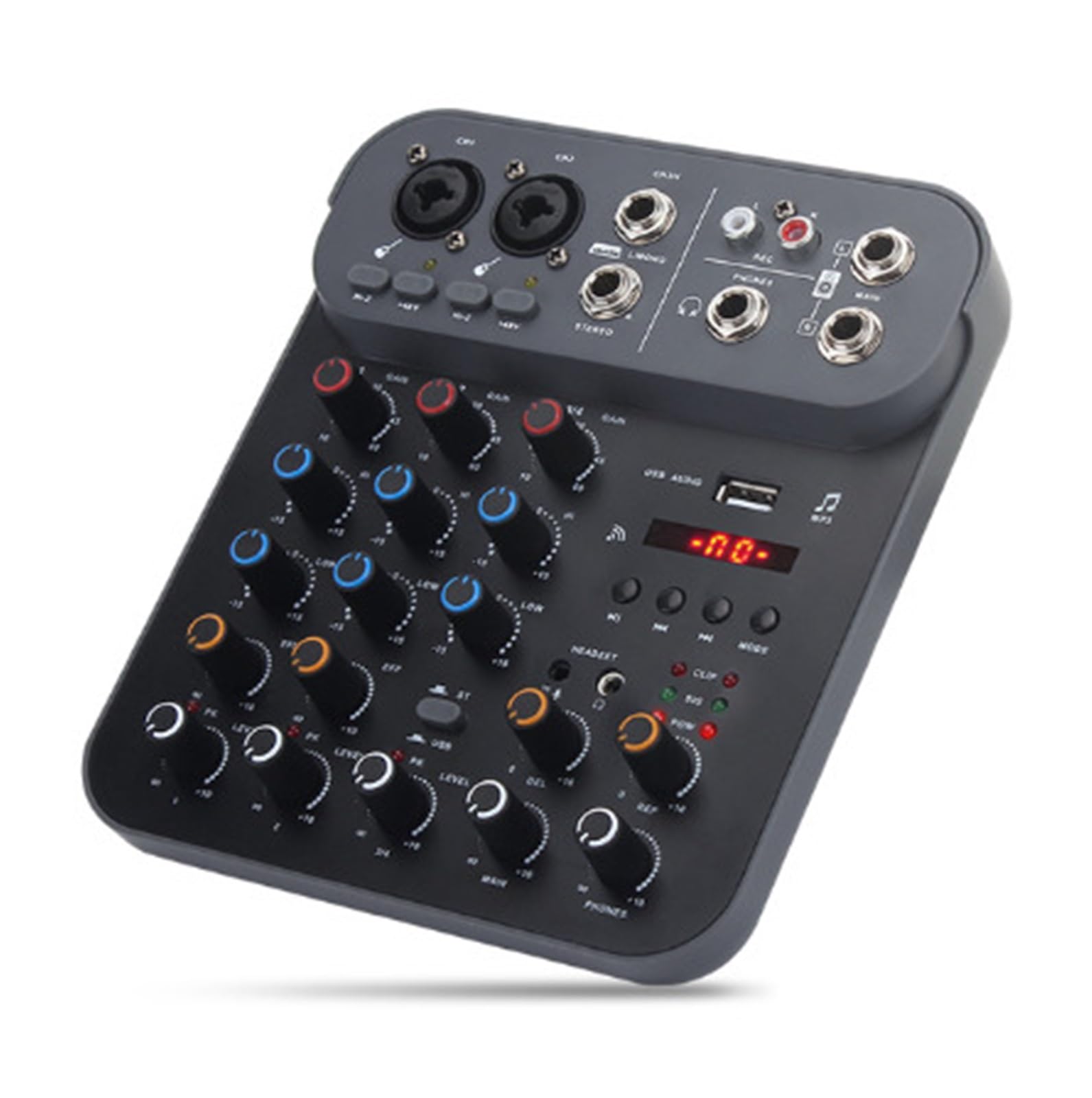 Mikser audio Fuluode T4 konsola miksowania dźwięku USB komputer nagrywający 48V zasilanie Phantom opóźnienie powtórzenia efekt 4 kanały USB