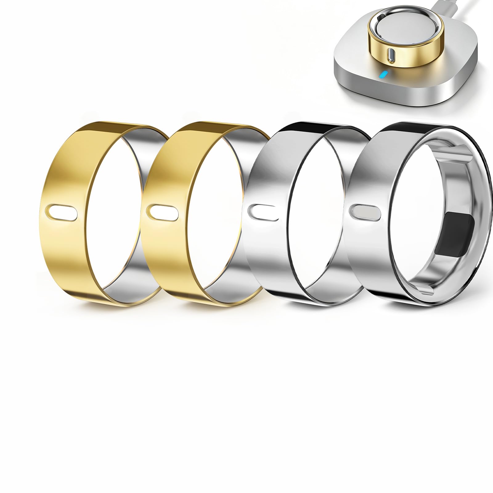 Hexasider 4 Pack Upgraded Ring Covers Compatible with Oura Ring Gen 4/Gen 3, TPU Anti-Scratch Protector Accessories for Oura Ring Cover Jacket for Women Men, Size 12 (Not for Oura Ring 4 Ceramic)
