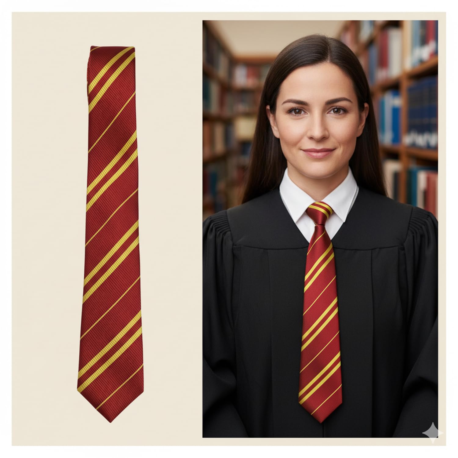HolooVeranillo 3Pcs Wizard Costume Scarf Ties, School Uniform Tie Set, Dress Striped Necktie - Image 3