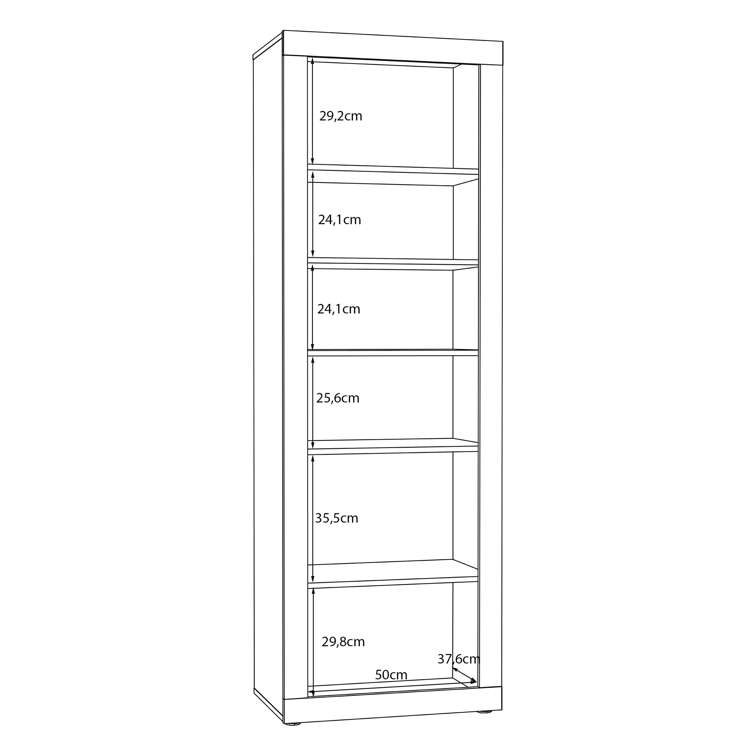 Forte BACCIO Schrank 60 70, moderner Schrank für Wohn-/Esszimmer, 2-türig, Holzwerkstoff, Mauvella Eiche Holzdekor, 63,4 cm breit x 190,7 cm hoch x 41 cm tief