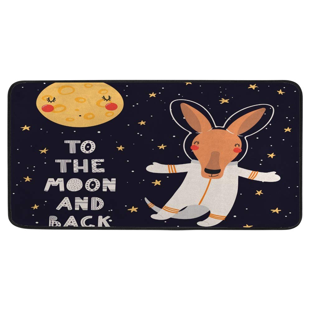 Alfombrilla de cocina de canguro y astronauta para un suelo limpio y divertido