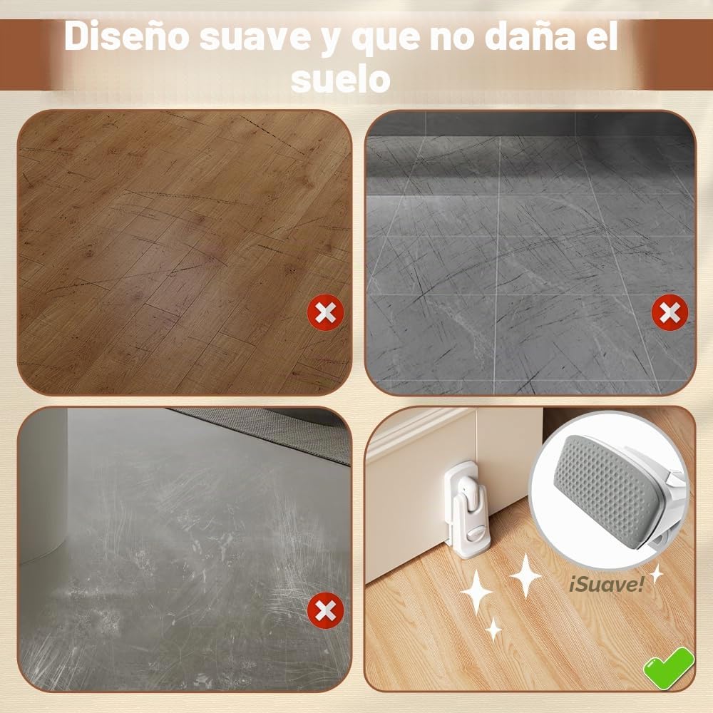 EUDEMON Tope de puerta de seguridad para bebés, protector de pellizco de dedo para niños y tope de puerta para mascotas (2 Piezas)