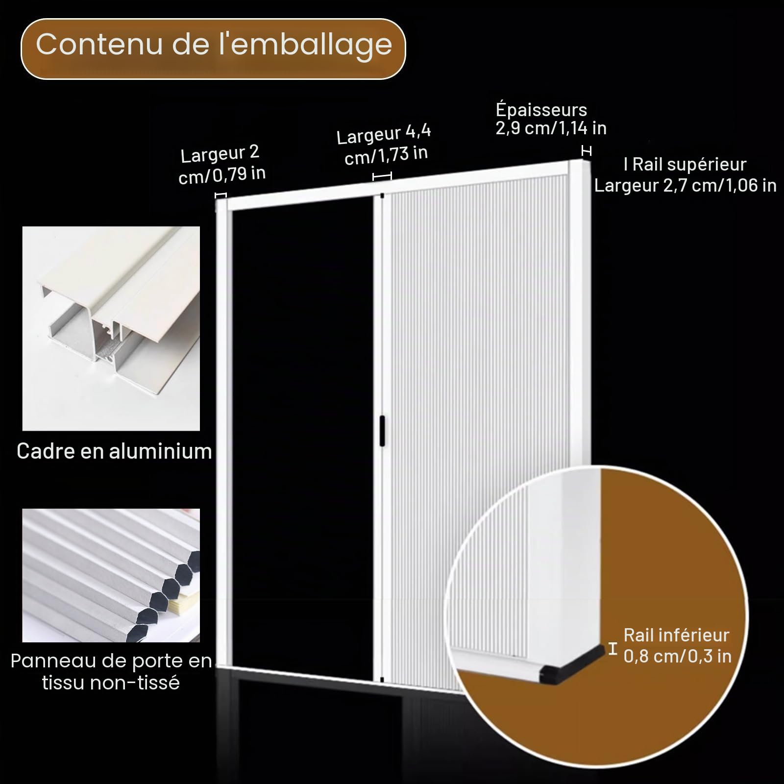 Porte Coulissante Accordéon Pliante Porte De Salle De Bain Accordéon 60 65 70 75 80 85 90 Cm Large, Portes Pliantes Intérieures Personnalisables, sans Perçage(85x185cm/33.5x72.8in)