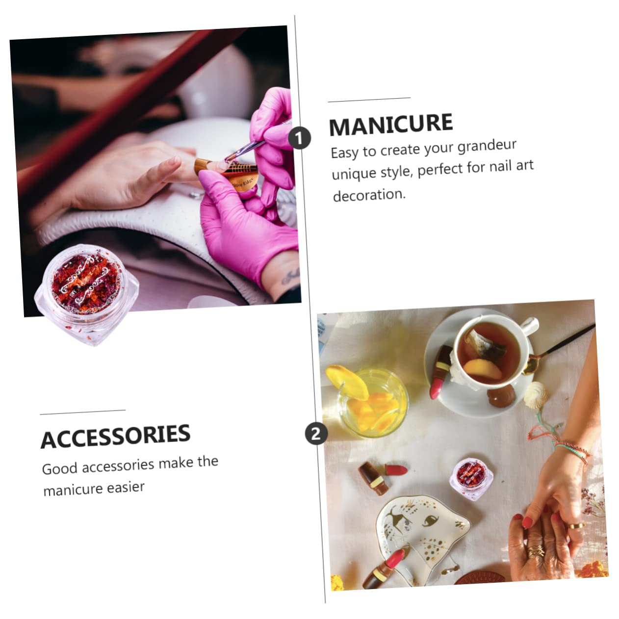 Ipetboom 3-Piece Gold Foil Flakes for Nail Art Variegated Gold Foil Flakes for Women Ladies