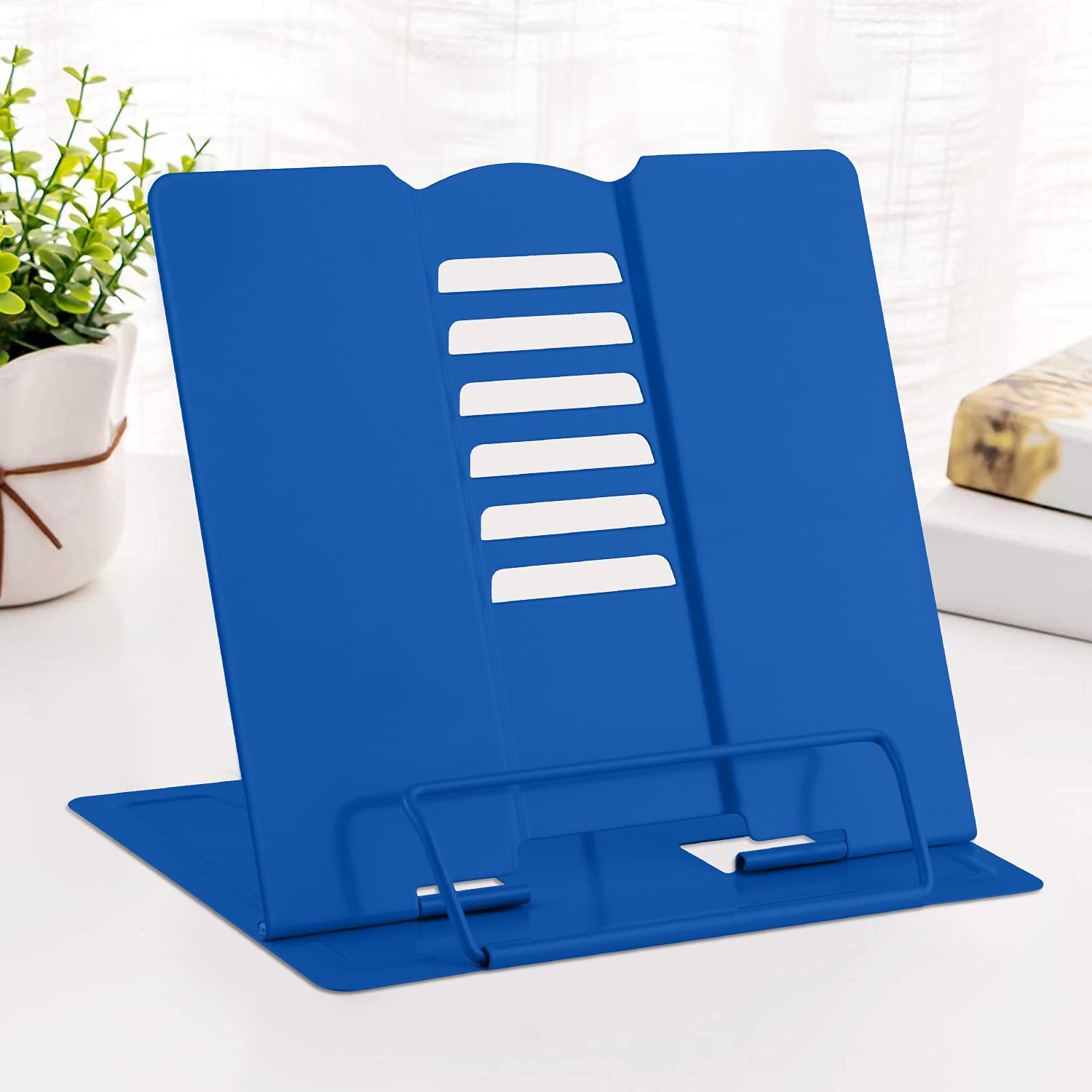 Leggio Pieghevole Regolabile In Metallo – Multifunzione Per Libri, Tablet E Ricette, 6 Altezze, Portatile, Fino A 800 Pagine - 3