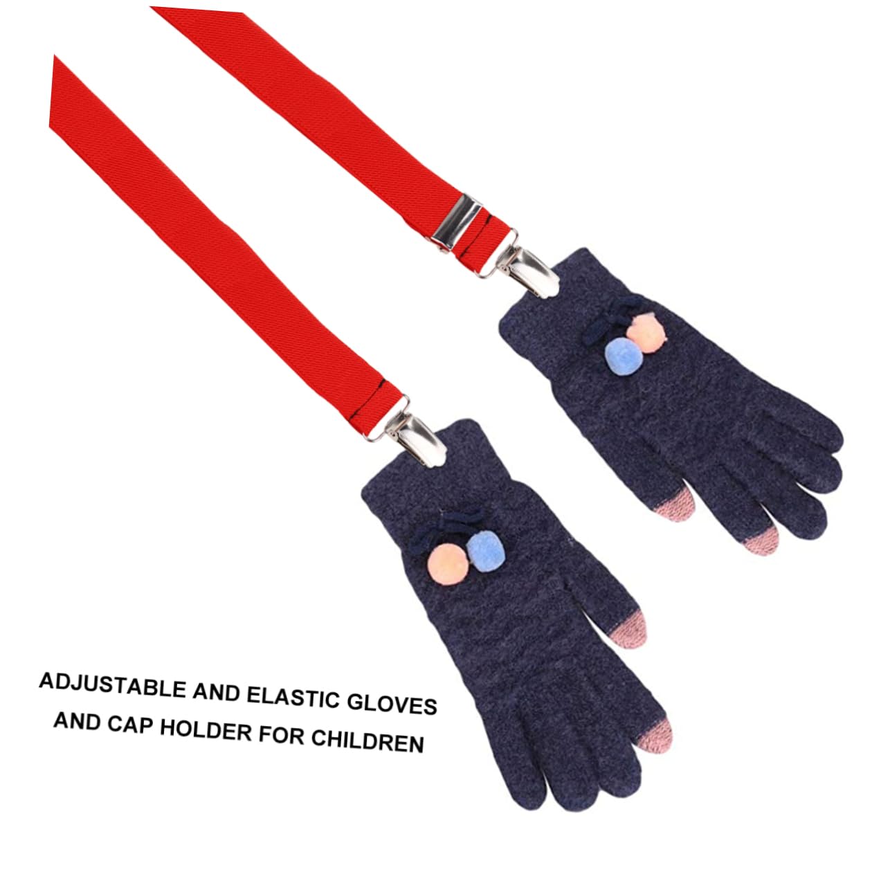 GAROZATION 2pcs Boys and Girls Gloves Winter Hat Clip Adjustable Elastic Mittens Catcher Fingerless Gloves Holder for Outdoor