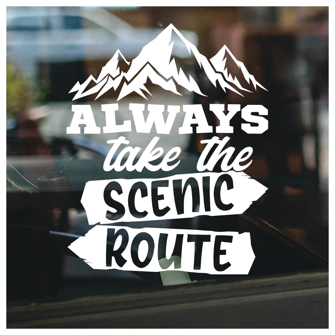 Vinilo para senderismo y ventana de coche con frase motivacional de montaña