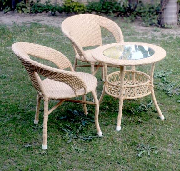 Image of India 2+1 Outdoor Indoor Patio Furniture Sets Rattan Chair Patio Set Conversation Set Poolside Lawn Chairs Swingarea Balcony Outdoor Garden Furniture Chair Honey Color