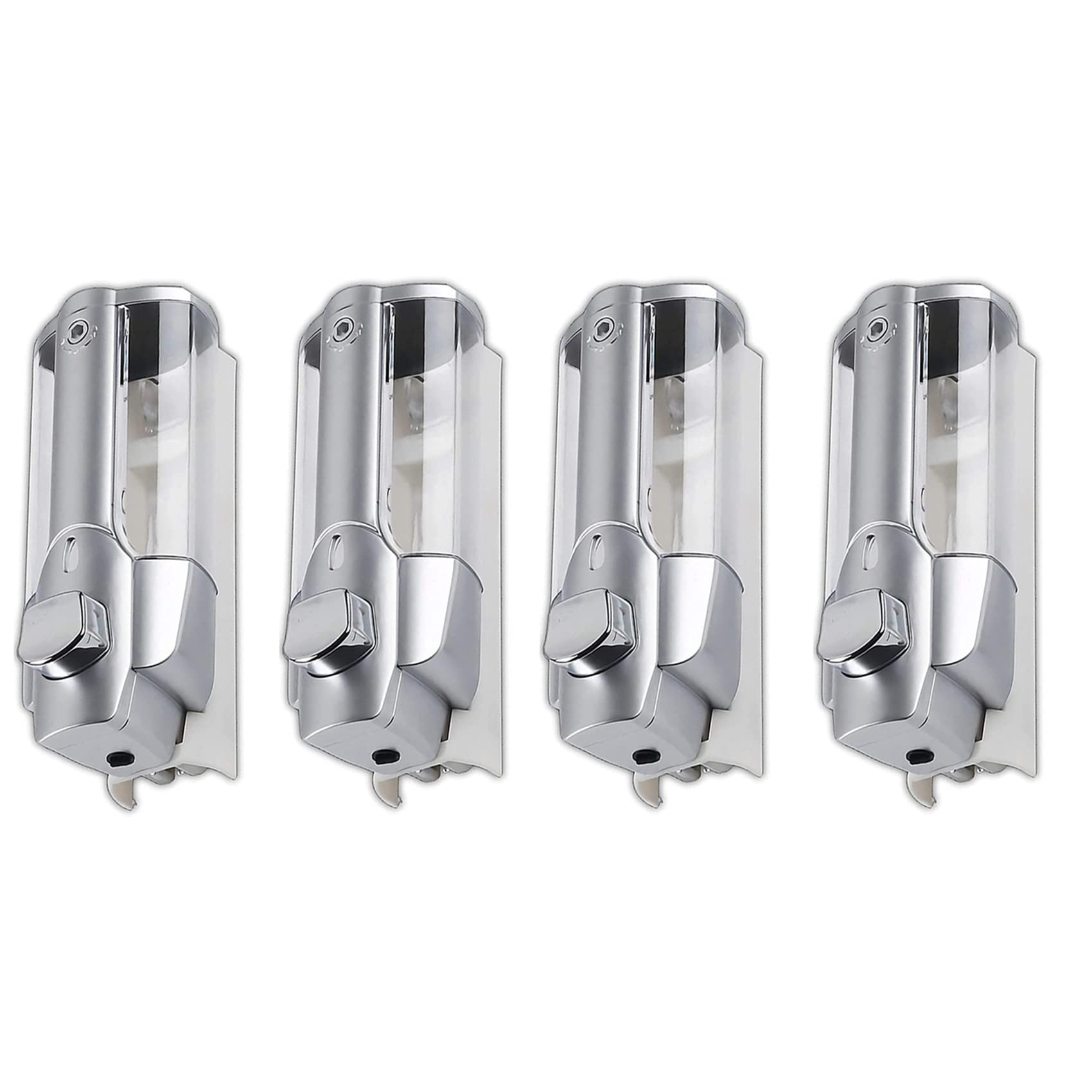 Hndhbfgrt 4X Soap Dispenser, Hand Dispenser Wall Mounted, Hand Gel Dispenser Manual 350Ml, Shower Gel