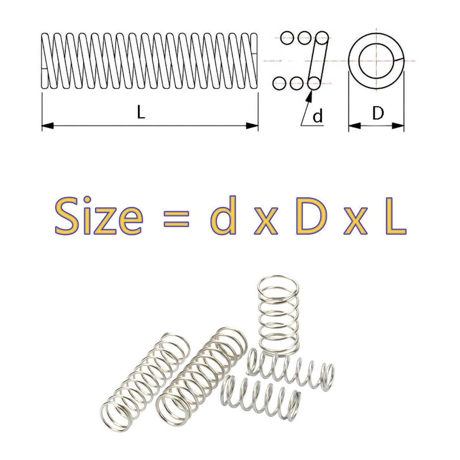 SellGood Molle Metalliche 10 Pz 304 In Acciaio Inox Conico Molla Di Pressione Torre Sorgenti - Foto 7