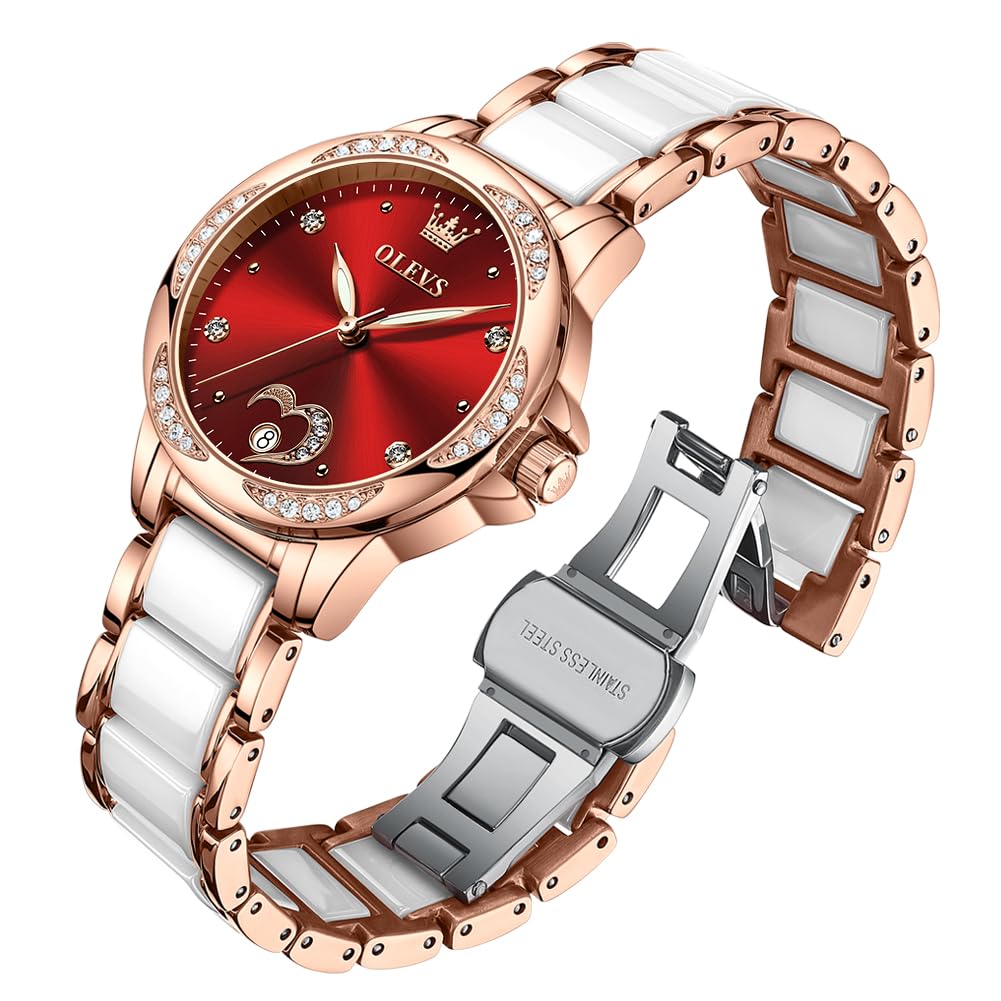 OLEVS Women Luxury Automatic Watch Rose Gold Mechanical - Dettaglio