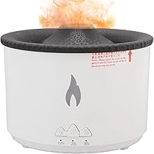 Difusor de aroma de chama, umidificador de óleo essencial portátil de 2 modos com luz de chama, 2 temporizadores alivia o estresse Difusor de chama super silencioso para spa, estudo, casa(US)