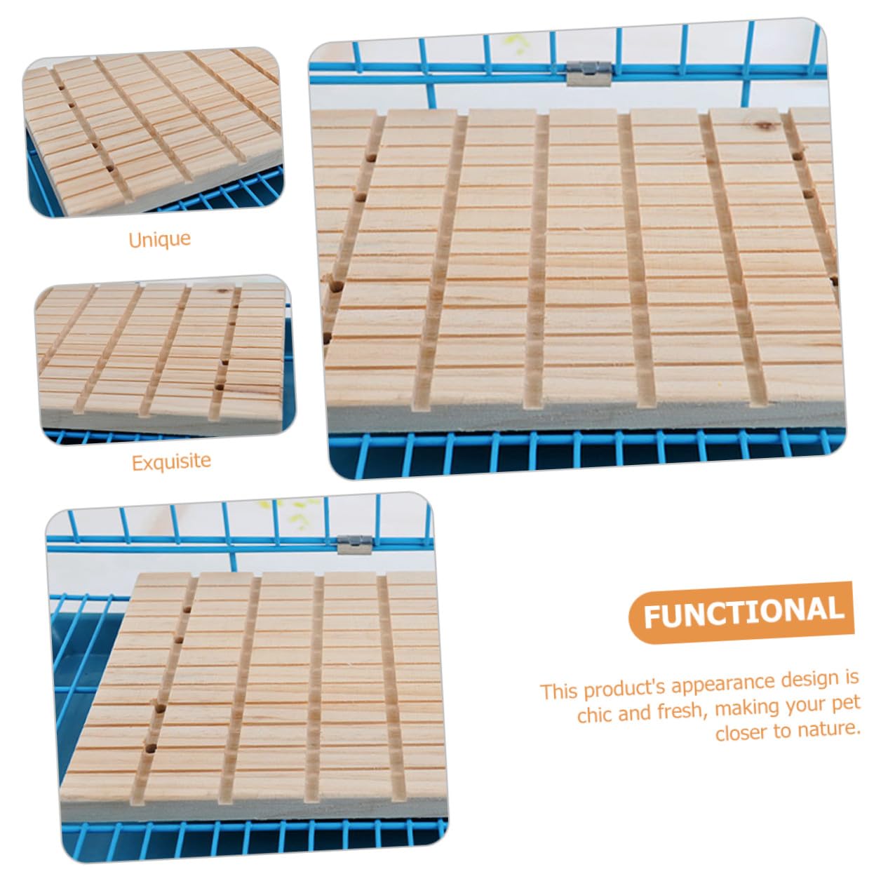 Gatuida Piastra Tiragraffi in Legno 27x20x1,5 Cm per Piccoli Animali Domestici, Tavoletta per Unghie Conigli e Cincillà, Accessorio per Cura Artigli Uso Domestico in Gabbia