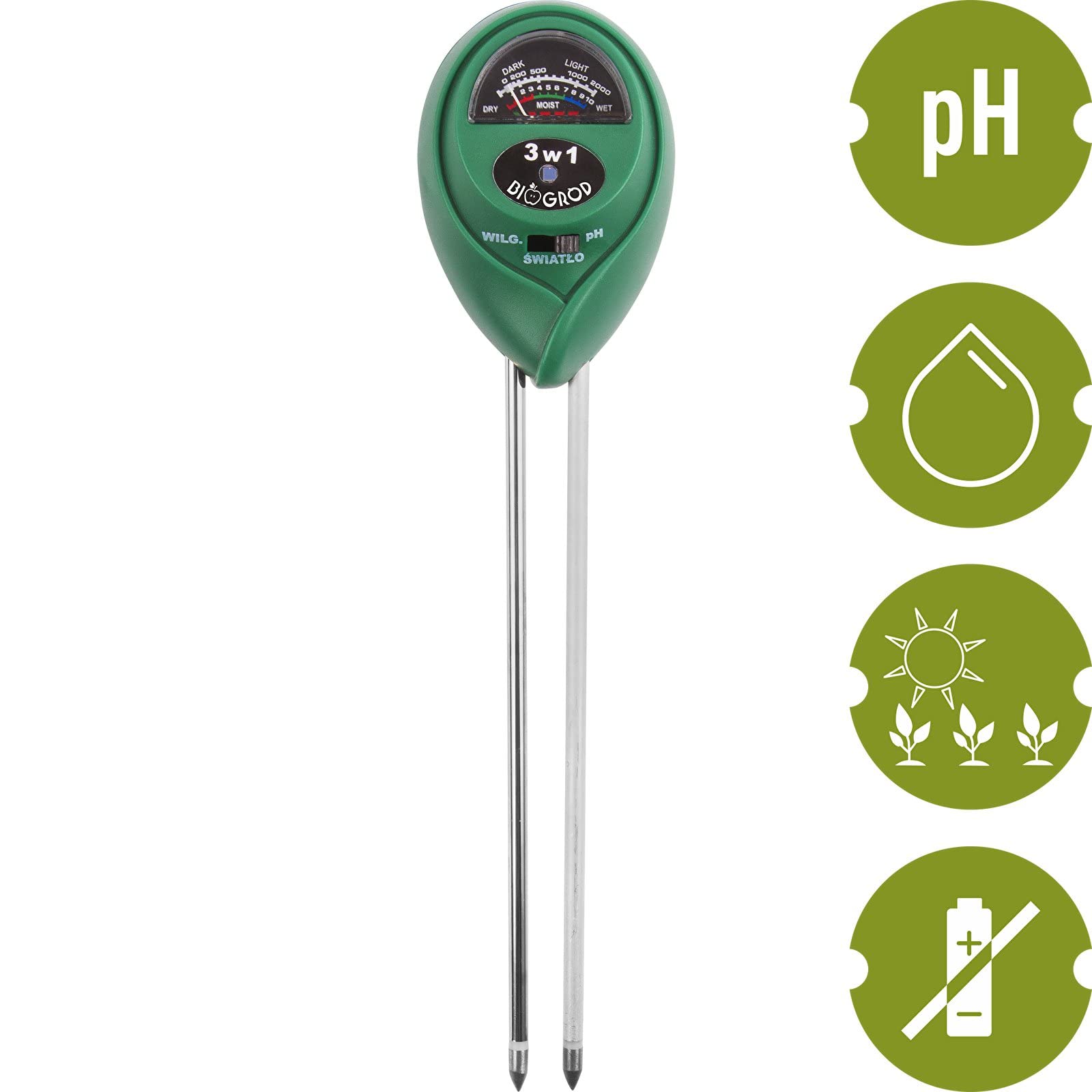 MultiDepot Browin 071605 Soil Tester, 3-in-1, pH Value