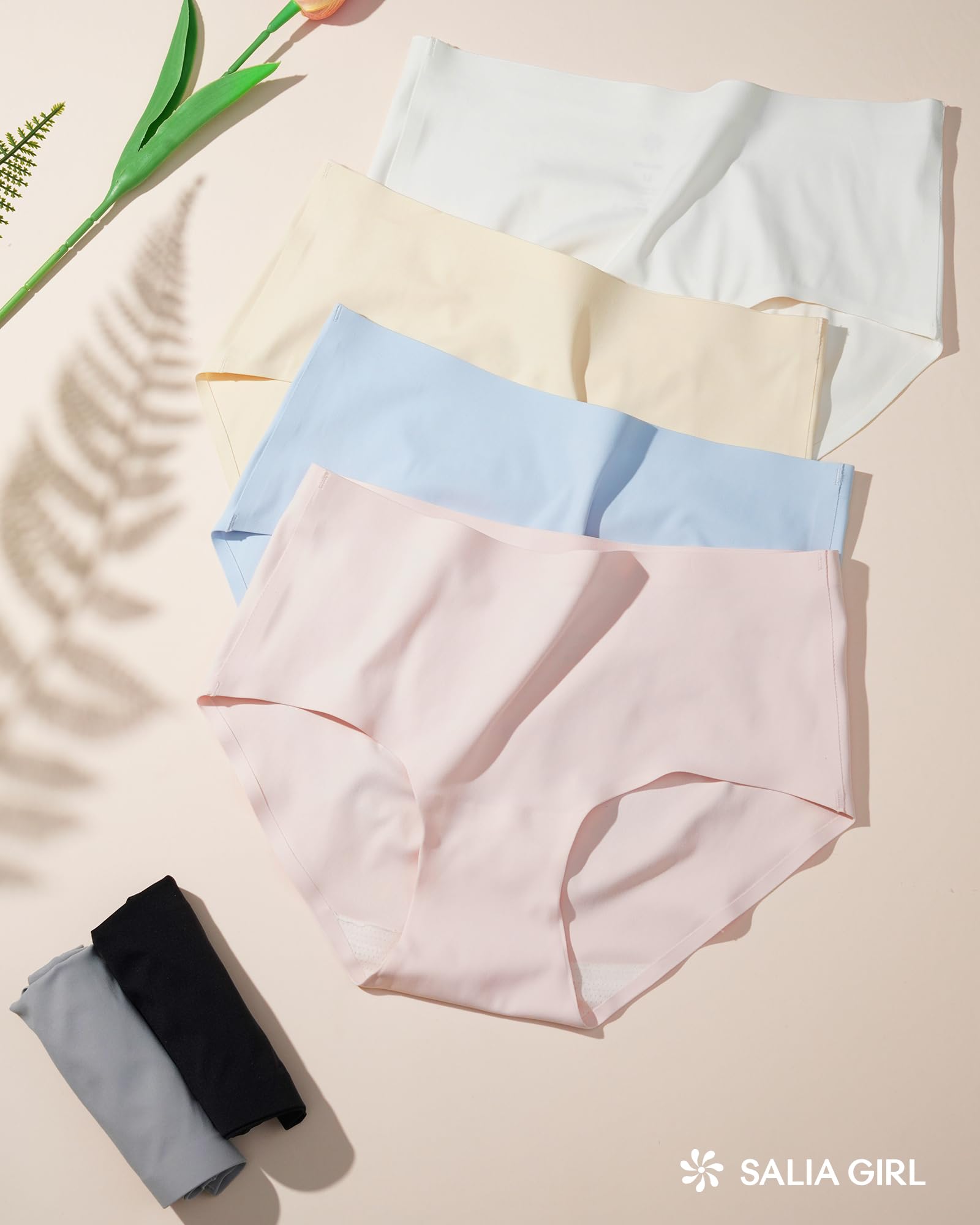 SALIA GIRL Ropa interior sin costuras para niñas adolescentes de 10 a 14, calzoncillos suaves y elásticos de tiro medio, cobertura completa, paquete de 6