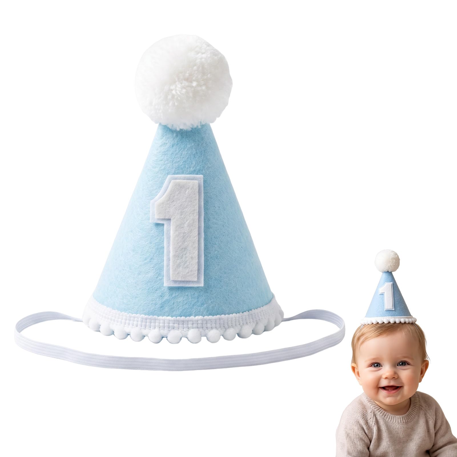 1st Birthday Crown Hat for Baby Girls Boys, Birthday Party Decorations