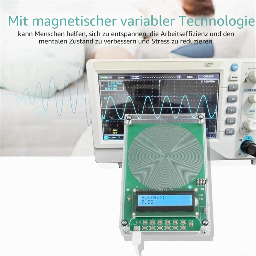 Frequenzgenerator V2 individuell einstellbar von 0,1 Hz bis 30 kHz mit SchumannWave 7,83 Hz Resonanz für Stressabbau, Meditation und verbesserten Schlaf