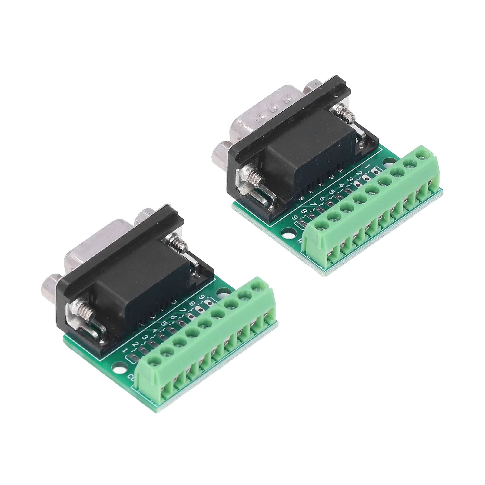 Jadeshay DB9 Adattatore Connettore per Morsettiera a Vite,2 Pezzi RS232 RS485 9 Pin Maschio Femmina Cavo Connettore Seriale Cambio di Segnale Coupler Adattatore