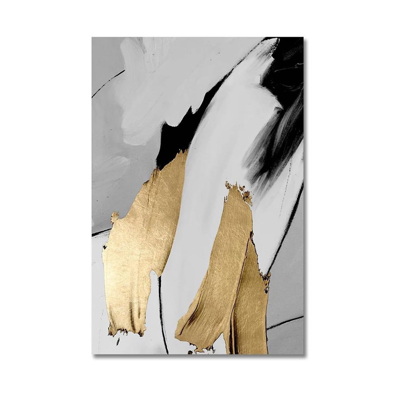 Toile d'art imprimée design abstrait or et gris pour appartement