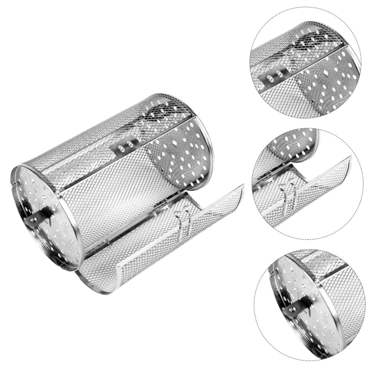 SUPVOX 1Pc Rotating Baking Cage Roaster for Electric Ovens for Roasting Chestnuts Nuts Durable Outdoor Grilling Tool Silver