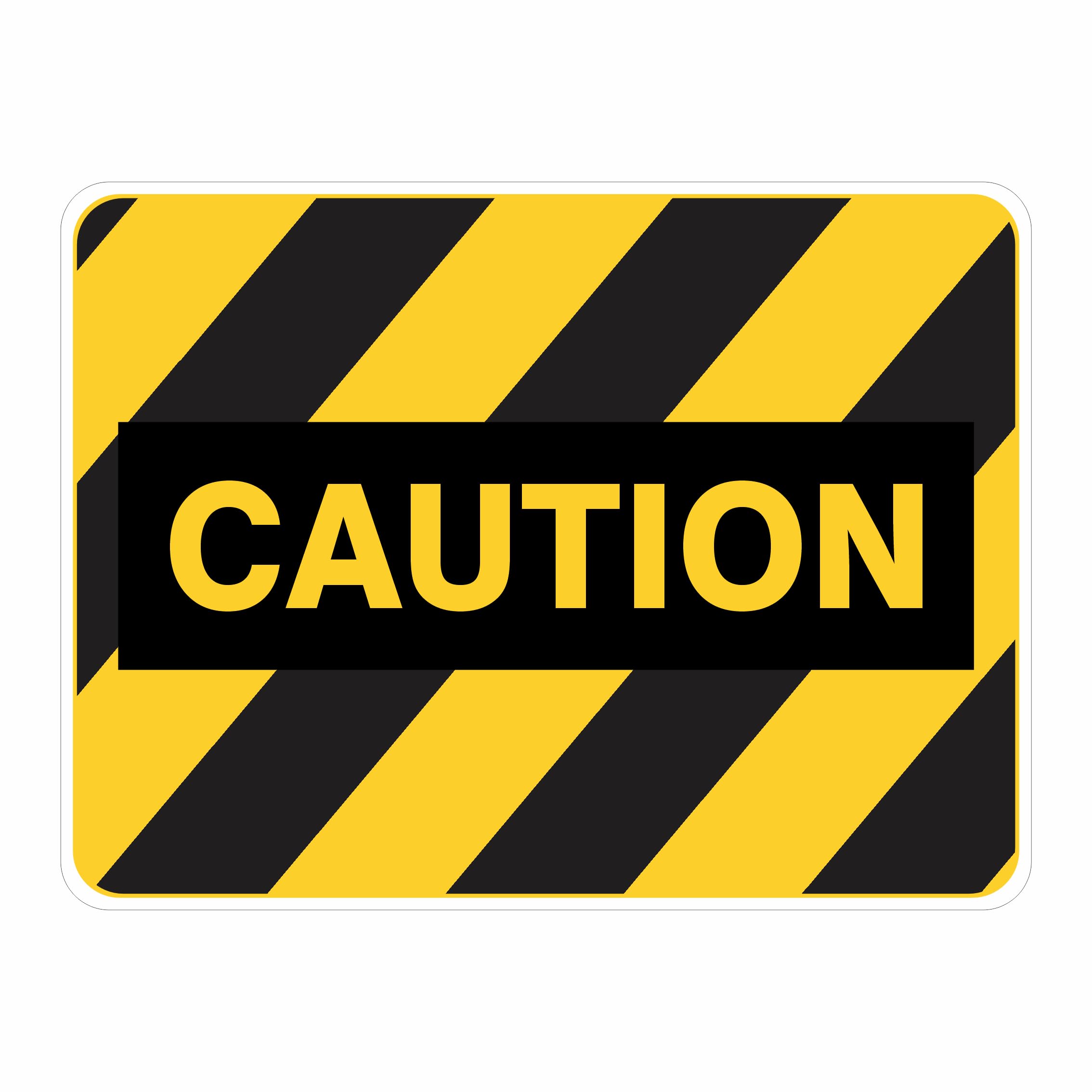 Caution Sign, 12x8 Metal Tin Sign, General caution notice.