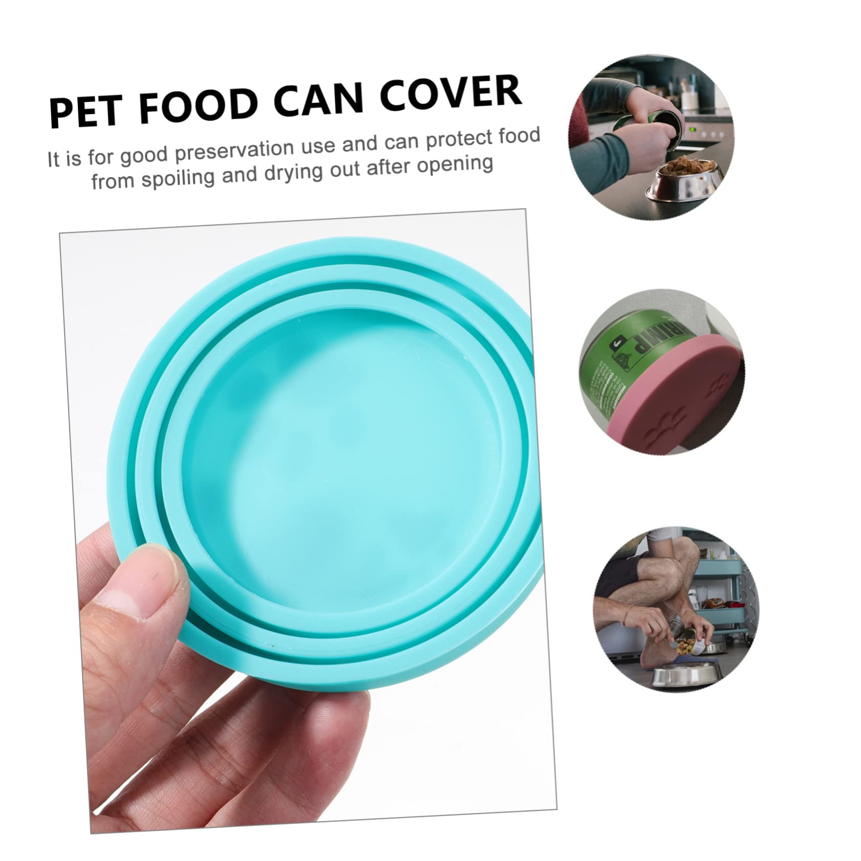Hohopeti 12 Piezas Tapa De Lata Para Mascotas Comida Para Mascotas Puede Cubrir Puede Sellar Tapas Topper De Lata De Comida Para Mascotas Fundas Gatos y Perros Ingredientes Gel De Sílice