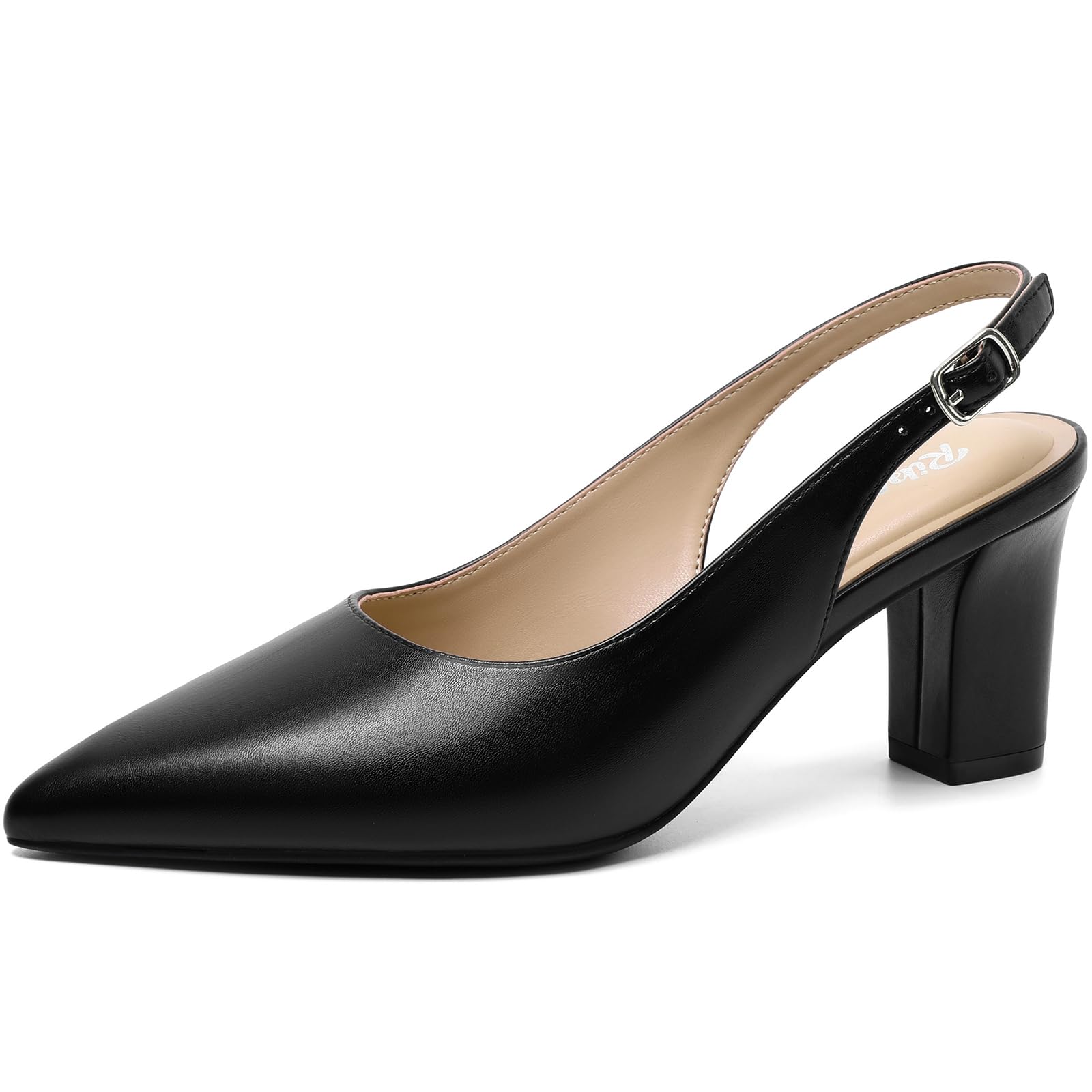 RIBONGZ Sexy Slingback Pumps Elegant Dressy Heels for Women Closed Toe Pointy High Heels Wedding Bride Prom Party Evening Shoes