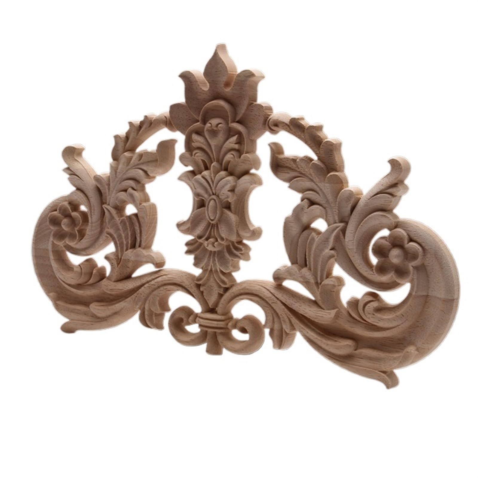 Couronne de roses en bois sculpté pour sublimer une porte ou rénover un buffet ancien, 2 pièces