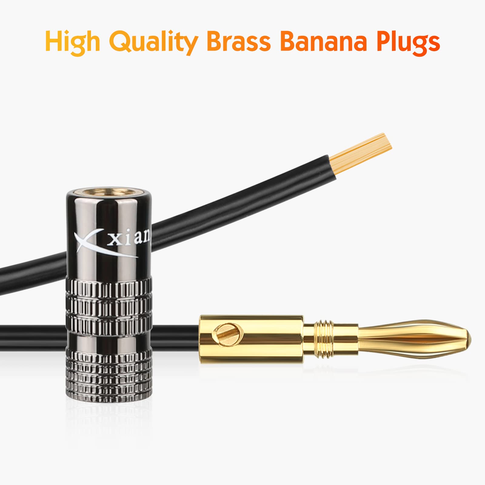 5 Paar (10 Stück) Bananenstecker 24k Vergoldet – Für Lautsprecherkabel, HiFi-Anschlüsse