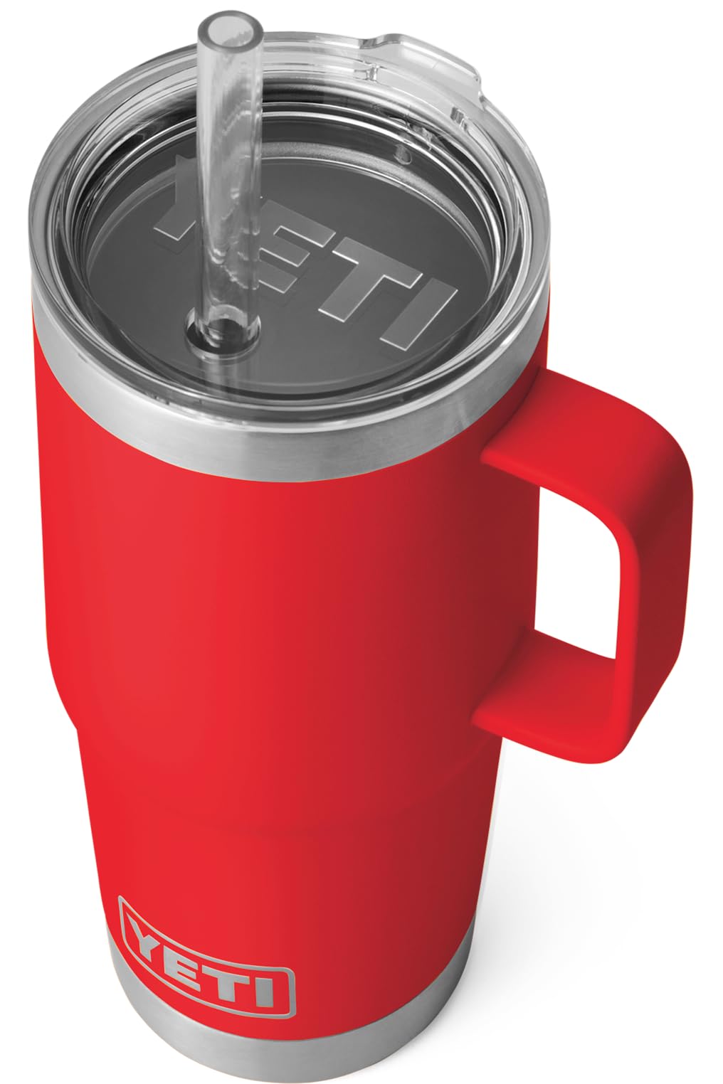 YETI Rambler Trinkbecher Mit Trinkhalmdeckel, Rescue Red, 25 oz (739 ml)