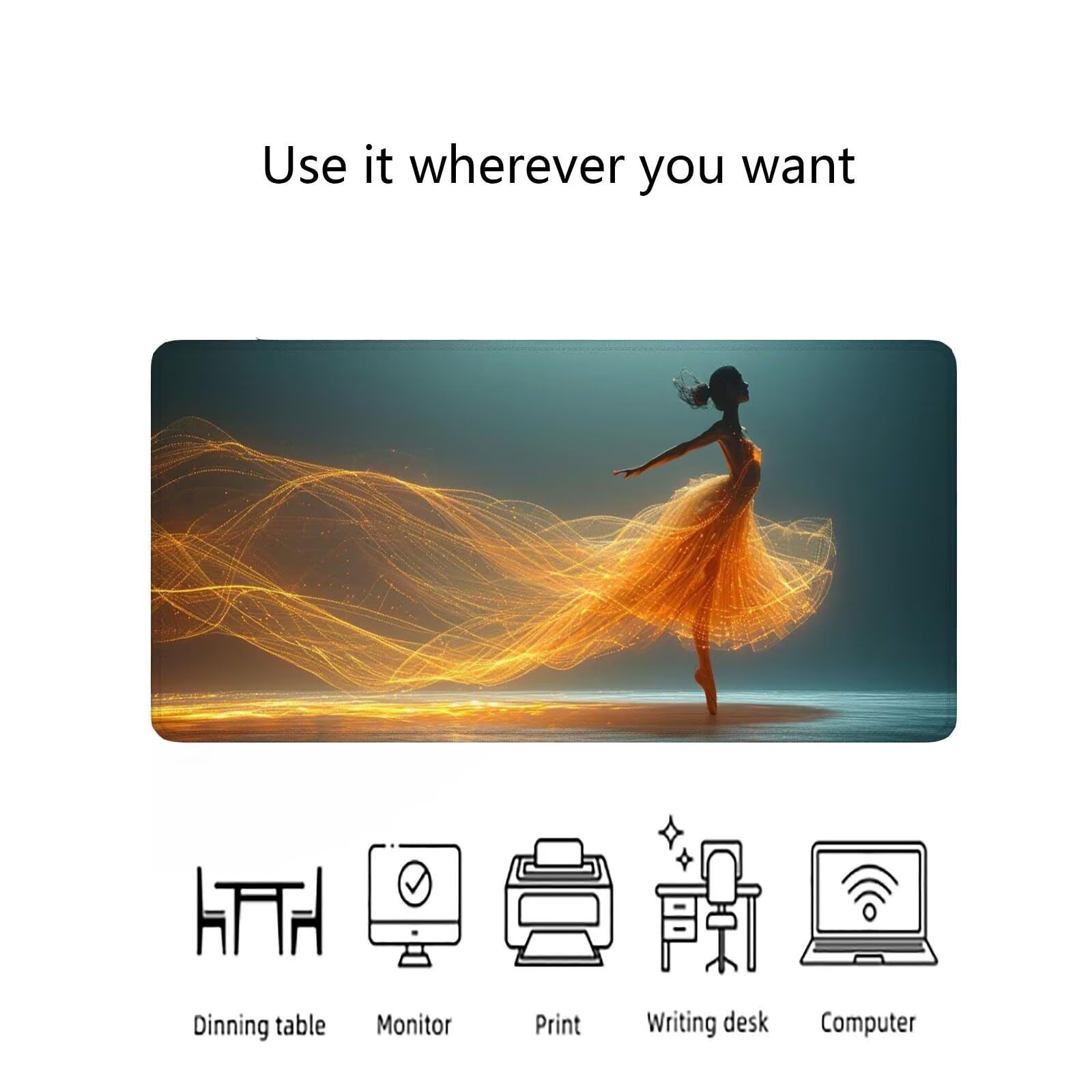 Alfombrilla Ratón Chica Alfombrilla Ratón Gaming XXL 1200x600x3mm Accesorios Escritorio,Antideslizante Mousepad Bailar Tapete Escritorio Infantil,para Alfombrilla Pc Teclado Ratón J916