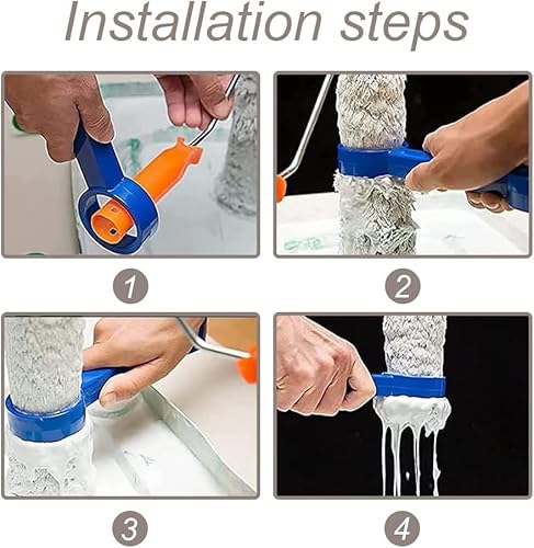 Hsthe Sea 3-teiliges Kunststoff-Farbroller-Reinigungsset, Wiederverwendbare Farbrollerbezug-Reinigungswerkzeuge, Spinner-Pinselreiniger für den Haushaltsbedarf, Farbroller