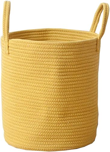 Miniatura 1 de Moshee Cestas para ropa sucia, cesta de almacenamiento tejida de cuerda de algodón con asas fuertes, cesta de lavandería para guardería, cesta de