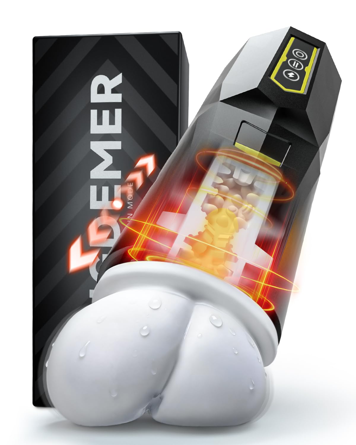 Male Masturbator Ass Pocket Pussy Vagina Butt Sex Toys for Men - Adult Men Sex Toy with 9 Vibrating &amp; 10 Thrusting, Flesh Soft 3D Textured, Masturbators Light Sex Machine Anus with Full Burst Mode