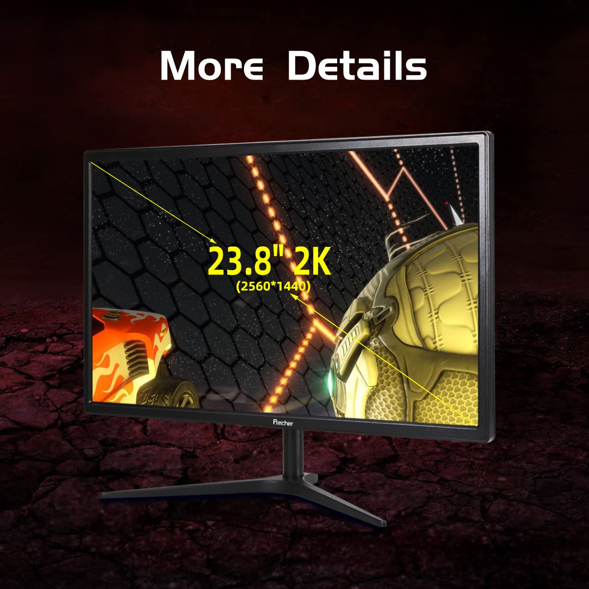 Amazon.com: Prechen 23.8 吋QHD 2560 x 1440p 遊戲顯示器165Hz(支援
