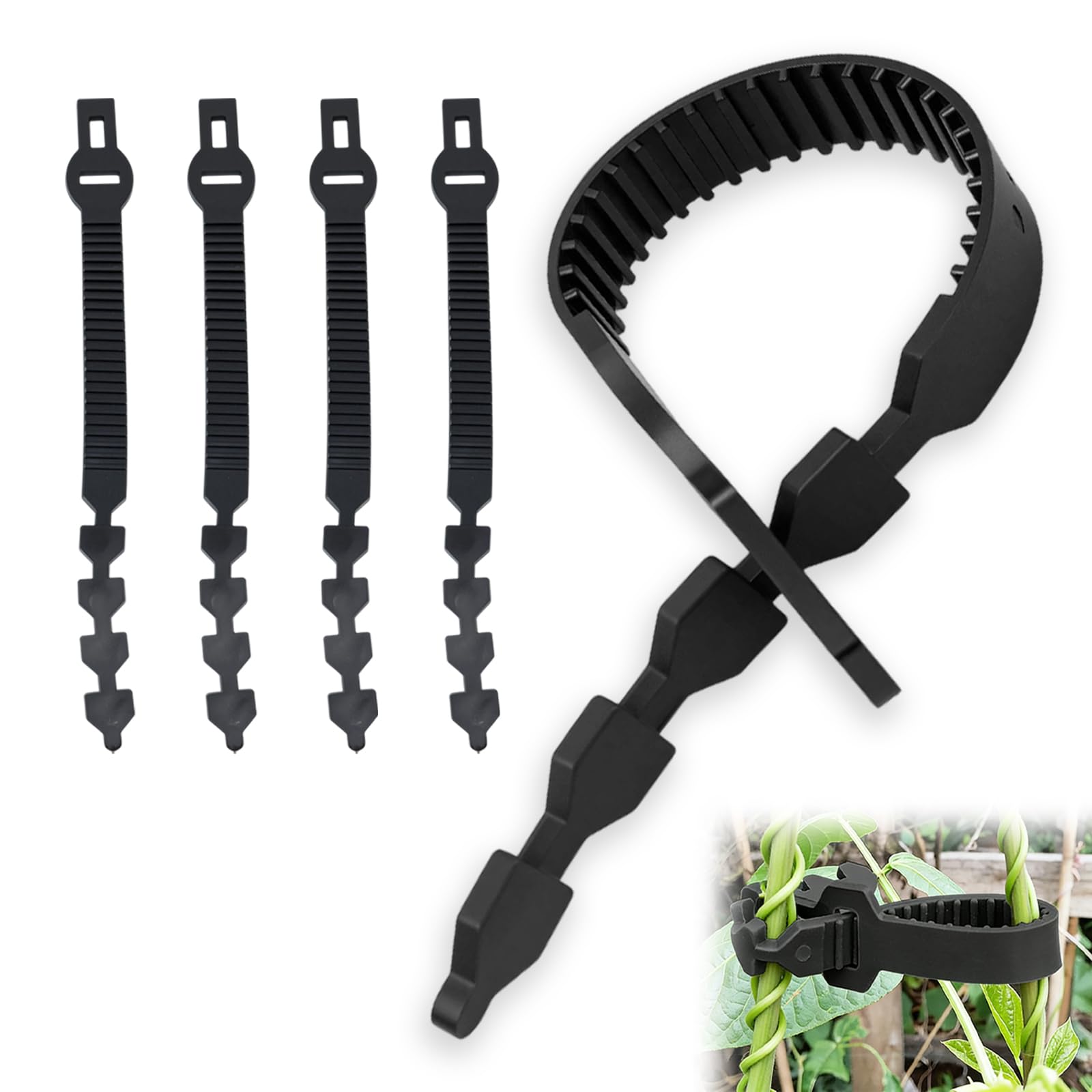 HJ-fuzhou Tree Ties Straps, 4Pcs 40cm Supports Heavy Duty Shrub Ties, Adjustable Garden Straps, Soft Rubber Tree Ties for Plant Support Staking Shrubs Trees Outdoor Gardening