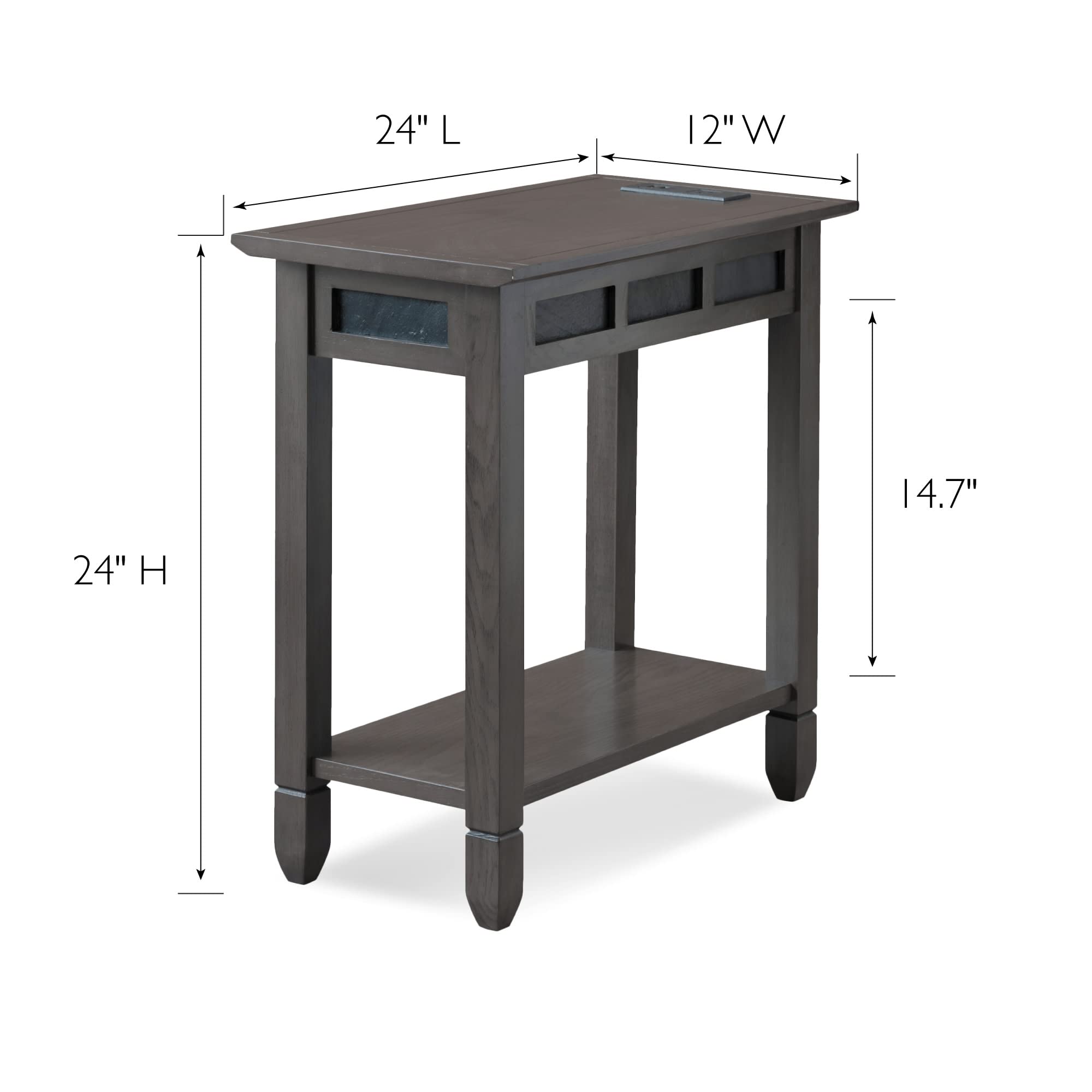 Leick Home 10060 Gr Rustic Side Table With Ac Usb Desertcart