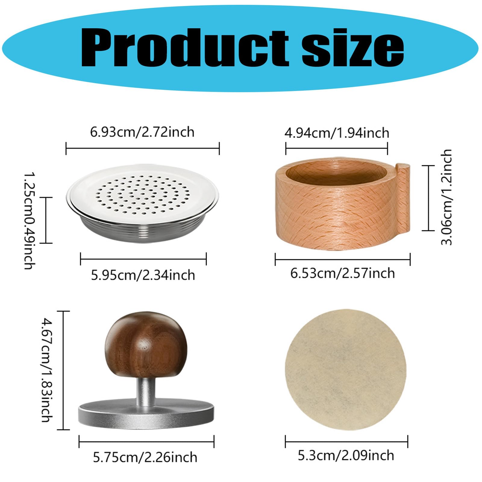 Nachfüllbarer Kaffeekorb für HD6553 / 70 HD7865 / 60 HD6592 / 60 HD7870 / 20 Espressomaschine, Kaffeefilterpapier, Edelstahlfilter