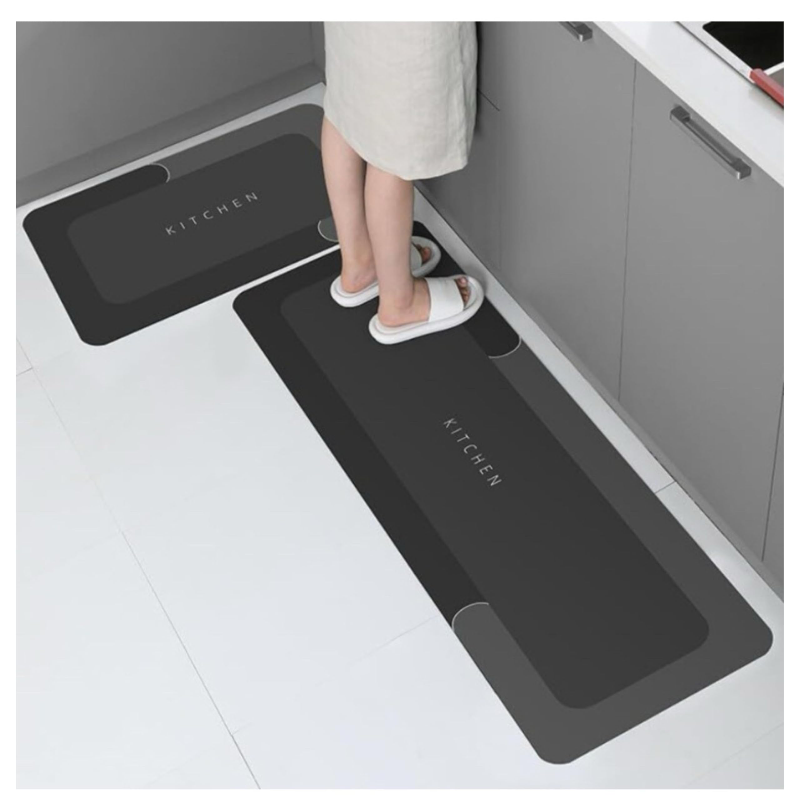 EpicureHome 2pcs Anti-Slip Kitchen Mats - Water Absorbent, Quick Dry, Dirt Barrier (120cmx40cm, 40cmx60cm), Multicolor, Pack of 2 (B0CZ3Y5484) Amazon Price History, Amazon Price Tracker