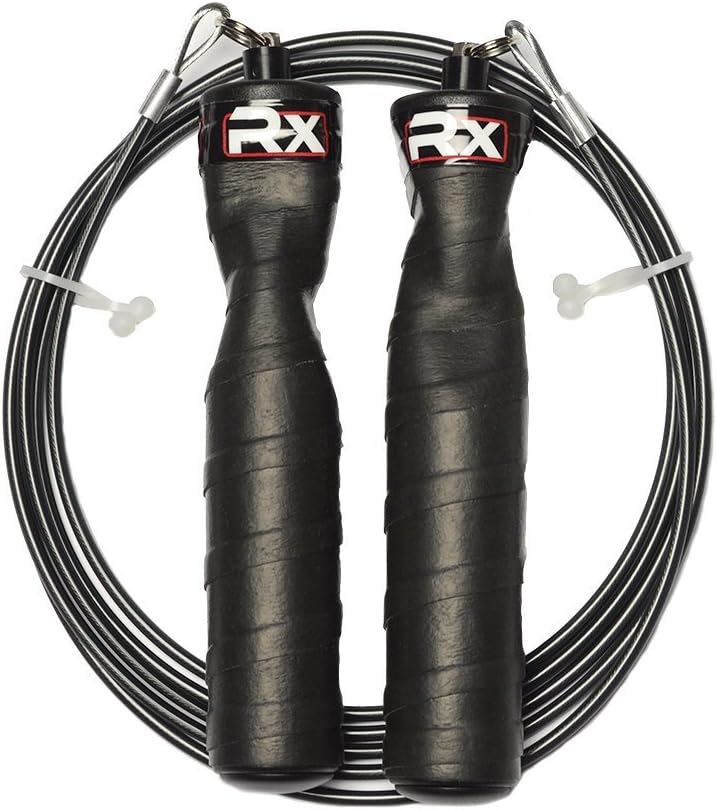 RX Jump Rope - Black Ops Handles with Trans Black Cable in Buff 3.4 or Ultra 1.8 (8'4", Ultra 1.8)