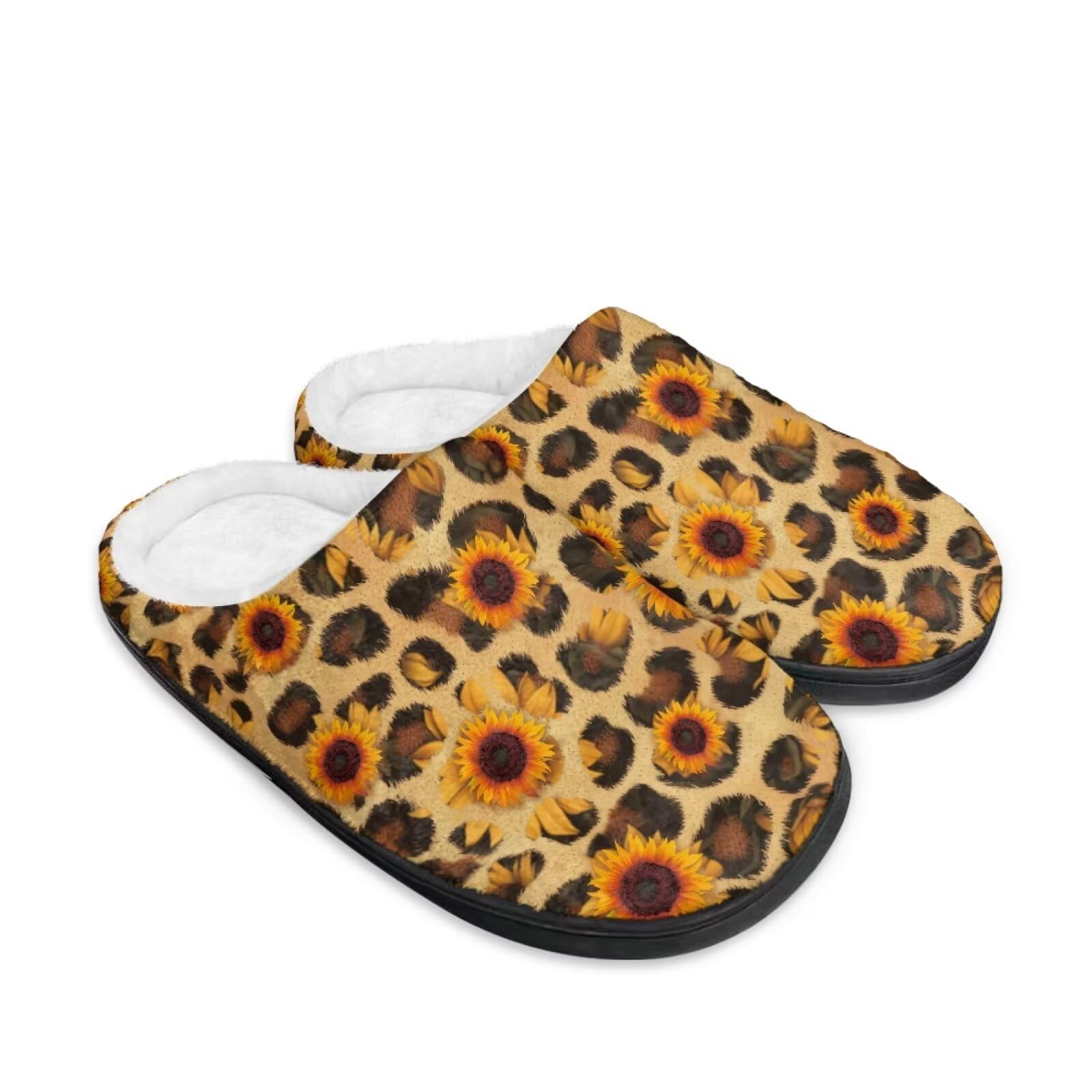 Jeiento Pantuflas de algodón con estampado animal para mujer, informales, suaves, ligeras